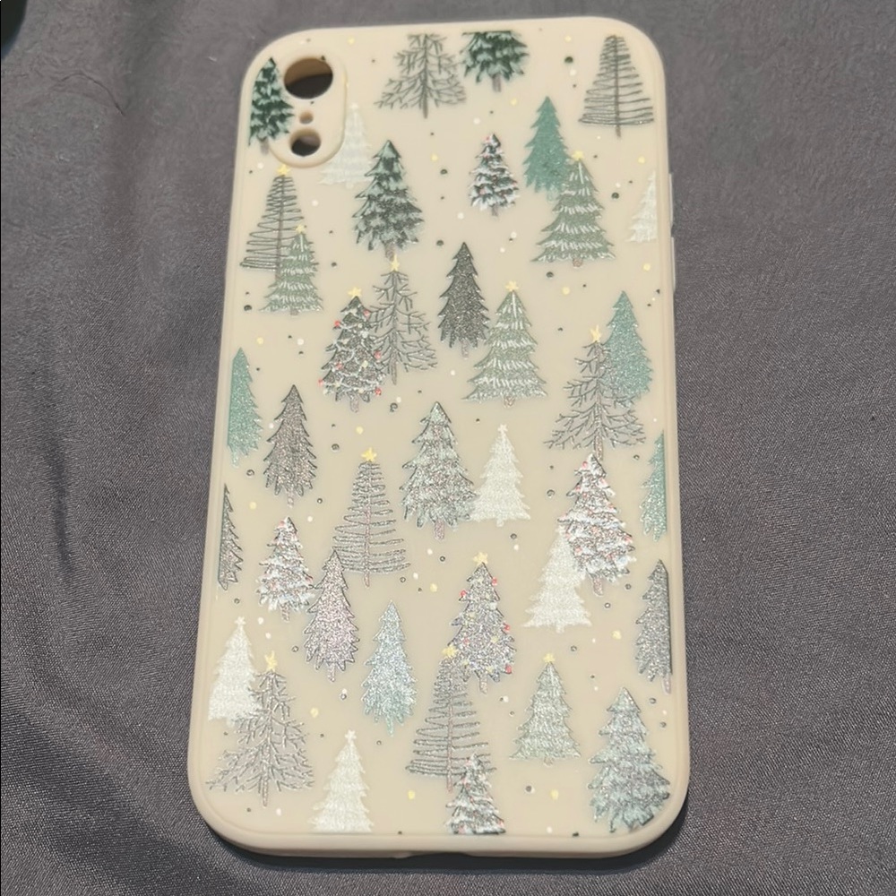 Winter Forest iPhone Case - Cream and Silver
